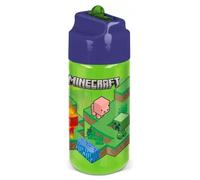 Bouteille d'eau - Minecraft - Hydro - 430 ml - Plastique sans BPA - Capuchon clipsable