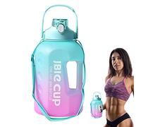 Bouteille d'eau motivante - Granbouteille d'sport 3 L avec marquage Temps - Bouteille d'eau Portable Anti-Fuite pour Le Fitness, la Salle Sport et l'extérieur