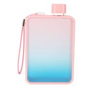 Bouteille D'eau Plate de 13 Oz, Tasse de Voyage Portable A5, Sac à Main Mince Flacon Froid, Bouteille D'eau Plate, sans BPA, Design dégradé Unique, pour les Sports de Plein Air, (Rose dégradé)