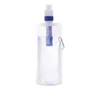 Bouteille d'eau pliable - Bouteille de purificateur d'eau, Bouteille d'eau de survie extérieure | Conteneur de filtre de bouteille d'eau de 480 ml avec filtre et boucle en métal