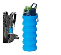 Bouteille d'eau pliable en silicone étanche avec couvercle et poignée pour camping, randonnée, cyclisme, voyage, pique-nique