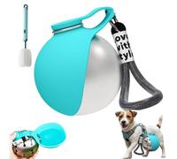 Bouteille d'eau pliable pour voyage, bouteille d'eau portable 2 en 1, distributeur d'eau pour chien de 283,5 g pour promenades, bouteille en acier inoxydable et bol en silicone, pour petit chien