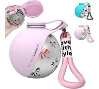 Bouteille d'eau portable 2 en 1 pour petit chien - Bouteille d'eau de voyage compacte et étanche pour chien - Bouteille en acier inoxydable et bol en silicone - Idéale pour la marche, la randonnée et