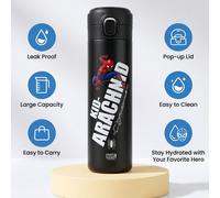 Bouteille d'eau portable avec cordon, grande capacité, tasse isolante, style mignon, pour garçon, Disney Marvel Spider-Man, fournitures pour la maison et l'extérieur, convient pour porte-gobelet, base