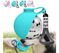Bouteille d'eau Portable pour Animaux de Compagnie, Gourde Anti-Fuite avec Bol Pliable en Silicone, Acier Inoxydable 304, Isolant, Accroché à Votre Pantalon ou à la Bandoulière de Votre Sac (A)