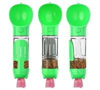 Bouteille d'eau Portable pour Chien 300ml/500ml avec Sac à Déchets Pelle à Crotte et Distributeur Nourriture Abreuvoir Étanche pour Voyage et Promenade(Green,500ml)
