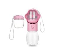 Bouteille d'eau Portable pour Chien 330ml/400ml/550ml Antifuite Bac Intégré sans BPA Facile à Nettoyer pour Randonnée Voyage Parc Promenade(Pink,330ml)