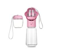 Bouteille d'eau Portable pour Chien 330ml/400ml/550ml Antifuite Bac Intégré sans BPA Facile à Nettoyer pour Randonnée Voyage Parc Promenade(Pink,400ml)