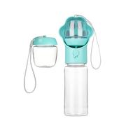 Bouteille d'eau Portable pour Chien 330ml/400ml/550ml Antifuite Bac Intégré sans BPA Facile à Nettoyer pour Randonnée Voyage Parc Promenade(Blue,400ml)
