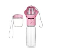 Bouteille d'eau Portable pour Chien 330ml/400ml/550ml Antifuite Bac Intégré sans BPA Facile à Nettoyer pour Randonnée Voyage Parc Promenade(Pink,550ml)