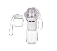 Bouteille d'eau Portable pour Chien 330ml/400ml/550ml Antifuite Bac Intégré sans BPA Facile à Nettoyer pour Randonnée Voyage Parc Promenade(White,330ml)