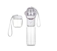 Bouteille d'eau Portable pour Chien 330ml/400ml/550ml Antifuite Bac Intégré sans BPA Facile à Nettoyer pour Randonnée Voyage Parc Promenade(White,400ml)