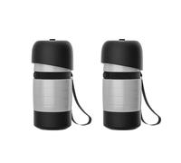 Bouteille d'eau Portable pour Chien Pliable 650ml Bac Intégré 150ml Antifuite sans BPA Alimentaire Distributeur d'eau Extérieure pour Randonnée Voyage Parc Promenade(Gray 2 pcs)