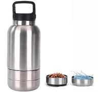 Bouteille d'eau portable pour chien, thermos sous vide en acier inoxydable 304, triple couche amovible, double bol d'eau de sport avec poignée
