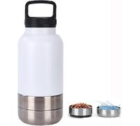 Bouteille d'eau portable pour chien, thermos sous vide en acier inoxydable 304, triple couche amovible, double bol d'eau de sport avec poignée