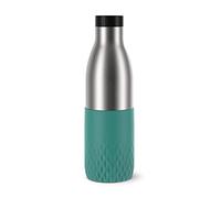 Bouteille d'eau potable Emsa Bludrop Color | N31102 | Acier inoxydable | 0,7 L | Maintient 24 heures au froid/12 heures au chaud | Bouchon à pression rapide | Manchette en silicone | Essence