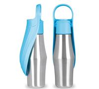 Bouteille d'eau pour Animaux avec Tasse Portable en Acier Inoxydable pour Chiens, Conception à l'épreuve des Fuites, Conception 2-en-1, Réduction des Déchets, Essentiel pour Les Voyages Portables,