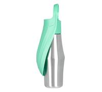 Bouteille d'eau pour chien - Bouteille de conduite en acier inoxydable de 600 ml - Distributeur anti-fuite avec bol de couvercle - Plaques pour animaux de compagnie en plein air pour la marche