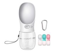 Bouteille d'eau pour Chien Portable-350ml,Pet Distributeur d'eau antibactérien de qualité Alimentaire Fuite de Preuve Chien Chat Voyage Bouteille Bol, Animal de Compagnie extérieur Potable (Blanc)