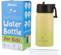 Bouteille D'eau Pour Enfants Bouteille Isotherme Pour Enfants De 450 Ml Bouteille D'eau Chaude Et Froide Pour Les Voyages, La Maison, L'école Vert Citron