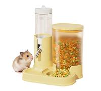 Bouteille d'eau pour hamster - 13 x 11 x 17 cm - Distributeur d'eau pour petit animal avec base de bol de nourriture | Eau potable amovible pour petit animal pour hérisson, animal domestique nain