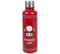Bouteille d'Eau Power Up Mushroom Super Mario - Officielle, Bouteille en Acier Inoxydable pour Boissons Chaudes & Froides, Bouchon Étanche, Cadeau pour Gamer Rétro, 500ml (17 fl oz)