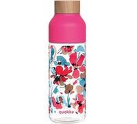 Bouteille d'Eau Réutilisable Ice 720ml avec Bouchon Bois et Motif Floral Quokka Rose Rose