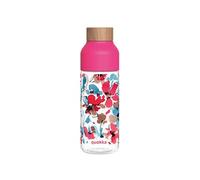 Bouteille d'Eau Réutilisable Ice 720ml avec Bouchon Bois et Motif Floral Rose