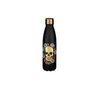 Grindstore Bouteille Isolée (Gourde) 500ml en Acier Inoxydable pour Boissons Chaudes ou Froides Skulls and Roses - Crâne, Black