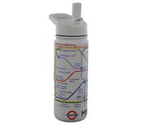 Bouteille d'eau sous licence London Underground « Double acier inoxydable 304 » avec carte du tube imprimée sur toute la surface, capacité 530 ml, chaude 12 heures ou froide 16 heures de stockage,