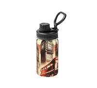 Bouteille d'eau sous vide en acier inoxydable 355 ml avec inscription « Icons of London » - Légère