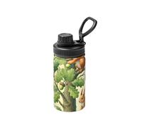 Bouteille d'eau sous vide en acier inoxydable 355 ml avec motif écureuil sur un arbre - Gourde de sport légère