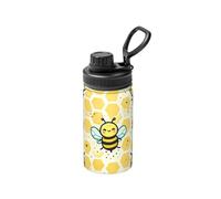 Bouteille d'eau sous vide en acier inoxydable de 355 ml avec abeille et nid d'abeille, jolie flasque de sport légère