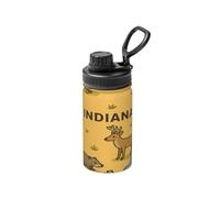 Bouteille d'eau sous vide en acier inoxydable de 355 ml avec carte de l'Indiana, animaux et canards