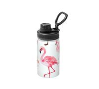Bouteille d'eau sous vide en acier inoxydable de 355 ml avec flamants roses fantaisie, bouteille de sport légère et colorée