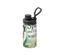 Bouteille d'eau sous vide en acier inoxydable de 355 ml avec inscription « His Eye is On The Bird » - Gourde de sport légère