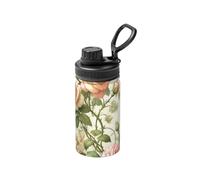 Bouteille d'eau sous vide en acier inoxydable de 355 ml avec roses grimpantes florales - Bouteille de sport légère