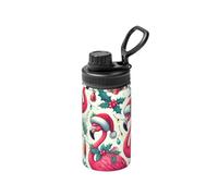 Bouteille d'eau sous vide en acier inoxydable de 355 ml, flamants roses, cadeau de Noël, flasque de sport légère