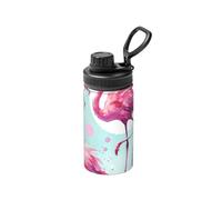 Bouteille d'eau sous vide en acier inoxydable de 355 ml, motif flamants roses, bouteille de sport légère