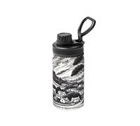 Bouteille d'eau sous vide en acier inoxydable de 355 ml, style vintage, village de colline, flamants roses, flasque de sport légère