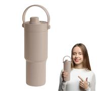 Bouteille d'eau - tasse isolée de 735 ml, grande tasse à vide à fond plat pour rangement à l'épreuve des fuites, doublure enduit en céramique avec couvercle, bouteille de sport portable pour l