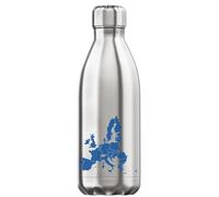 Bouteille d'eau thermique isolée sous vide avec carte des États membres de l'Union européenne Argenté