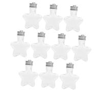 Bouteille Décorative Étoile Suspendue en PET et Aluminium, 10 Pièces | Contenant Dragées, Bouteilles Plastique Vides Transparentes, Bocaux à Bonbons, Usage Fête et Noël