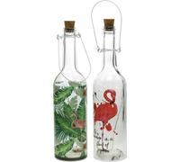 Bouteille décorative LED Flamingo 37,5cm Blanc chaud Lot de 2 lampes de table Lampe à suspendre Décoration