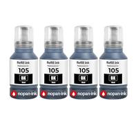 Bouteille d'encre C13T00Q140 105 E105B Compatible pour Epson EcoTank ET-7700 ET-7750 L7160 L7180 Noire 140 ML Pack 4 32000 Pages