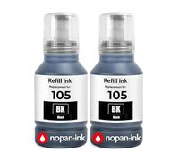 Bouteille d'encre C13T00Q140 105 E105B Compatible pour Epson EcoTank ET-7700 ET-7750 L7160 L7180 Noire 140 ML Pack 2 8000 Pages