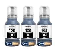 Bouteille d'encre C13T00Q140 105 E105B Compatible pour Epson EcoTank ET-7700 ET-7750 L7160 L7180 Noire 140 ML Pack 3 24000 Pages