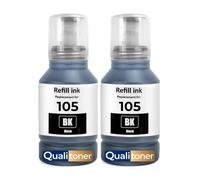 Bouteille d'encre C13T00Q140 105 E105B Compatible pour Epson EcoTank ET-7700 ET-7750 L7160 L7180 Noire 140 ML Pack 2 8000 Pages