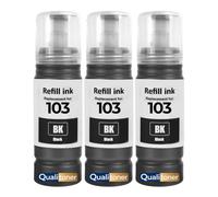 Bouteille d'encre C13T00S14A 103 E103B Compatible pour Epson EcoTank L3110 L3150 L3250 L3260 L5290 Noir Pack 3x70ml 13500 Pages