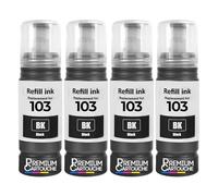 Bouteille d'encre C13T00S14A 103 E103B Compatible pour Epson EcoTank L3110 L3150 L3250 L3260 L5290 Noir Pack 4x70ml 18000 Pages
